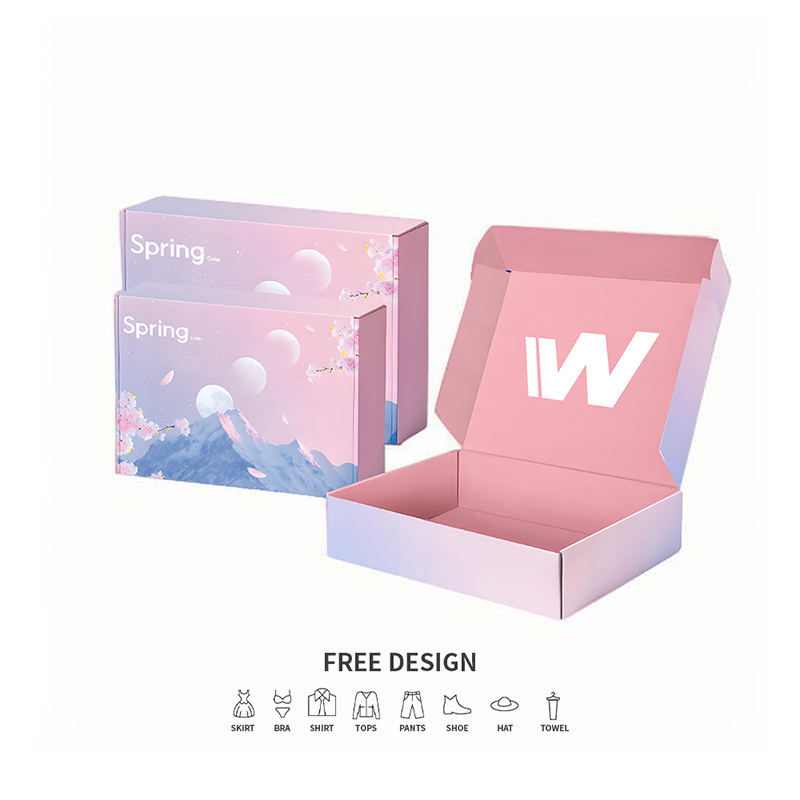 Hộp đóng gói quần áo dạng sóng màu pastel