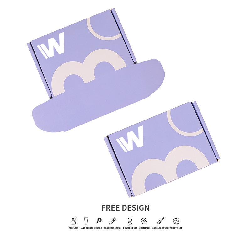 Hộp bao bì mỹ phẩm sóng màu tím oải hương