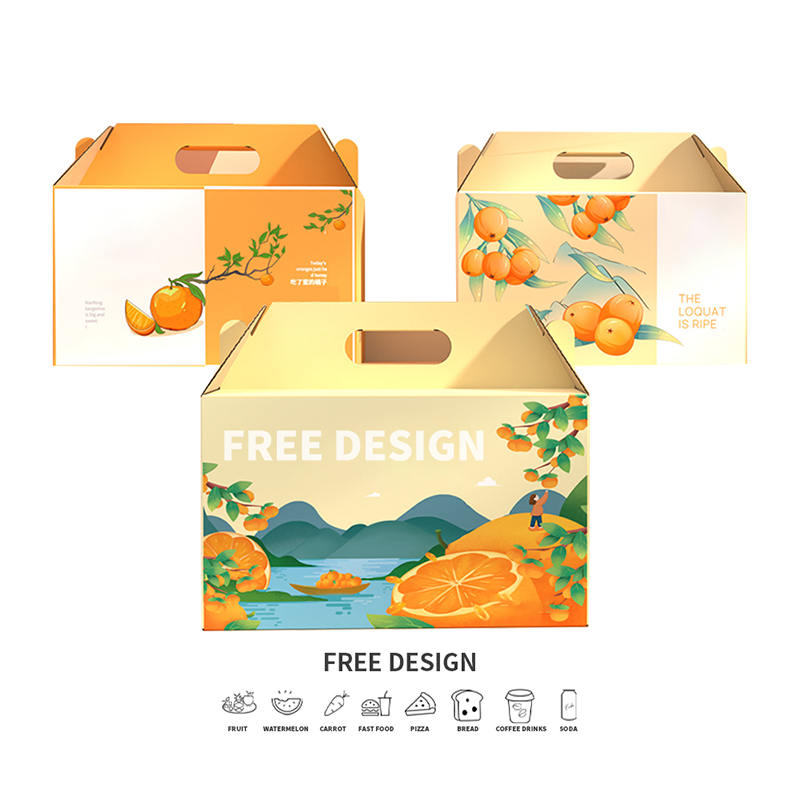 Hộp bao bì màu cam sóng