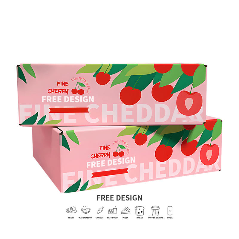 Hộp Bao Bì Cherry Nền Hồng