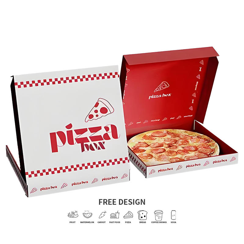 Bao bì bánh pizza mang đi có màu sắc tương phản