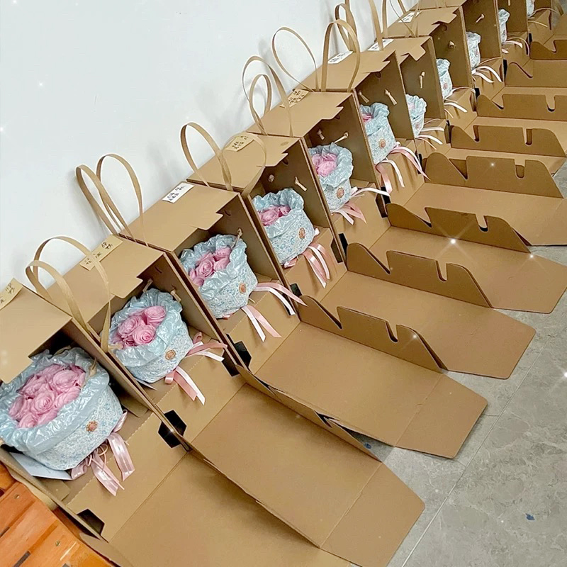 Hộp quà tặng hoa màu nâu đồng nhất